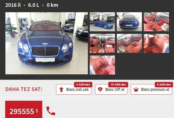 Самые дорогие автомобили, продаваемые в Азербайджане - 500-600 тысяч (Цены)
