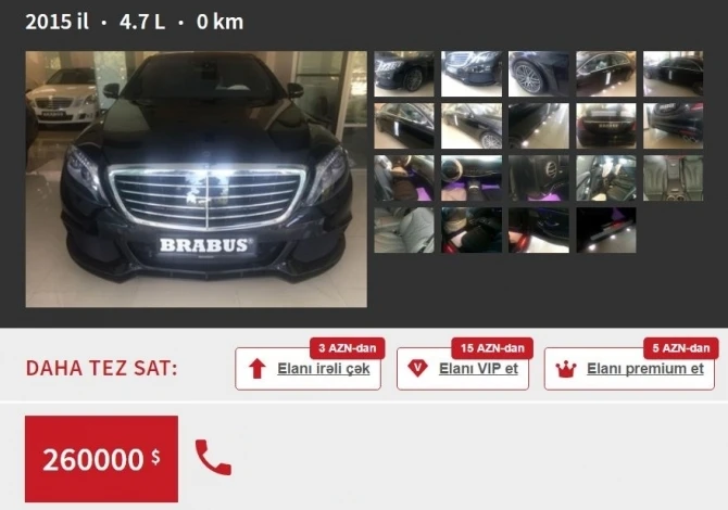 Самые дорогие автомобили, продаваемые в Азербайджане - 500-600 тысяч (Цены)