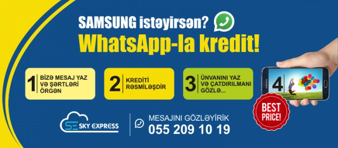 Впервые в Азербайджане! По Whatsapp можно будет приобрести телефон в кредит