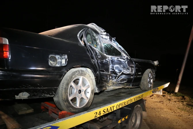 Водитель BMW оставил без света целый городок на Абшероне (фото)