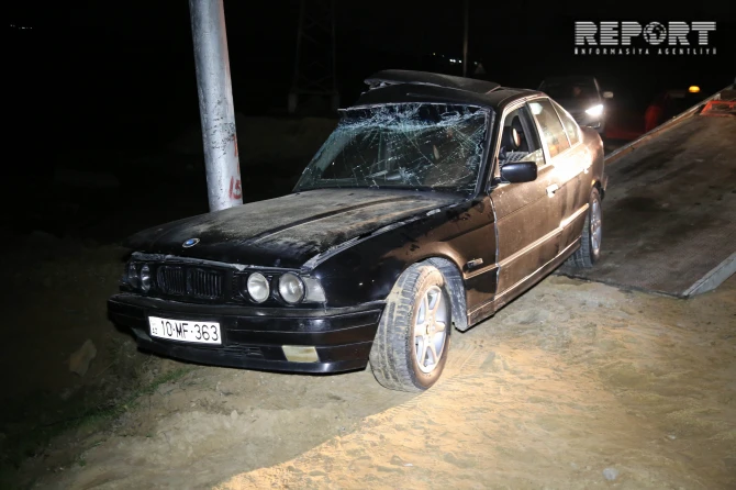 Водитель BMW оставил без света целый городок на Абшероне (фото)