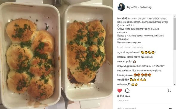 Лейла Алиева показала обед, приготовленный первой леди Азербайджана (фото)