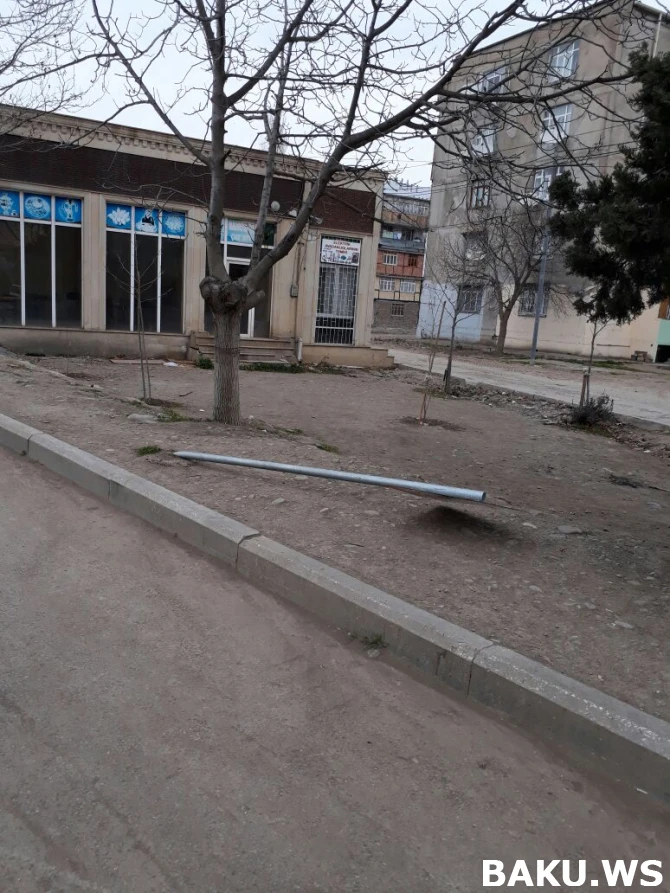 Gəncədə bir gecədə yol nişanları söküldü (FOTO)