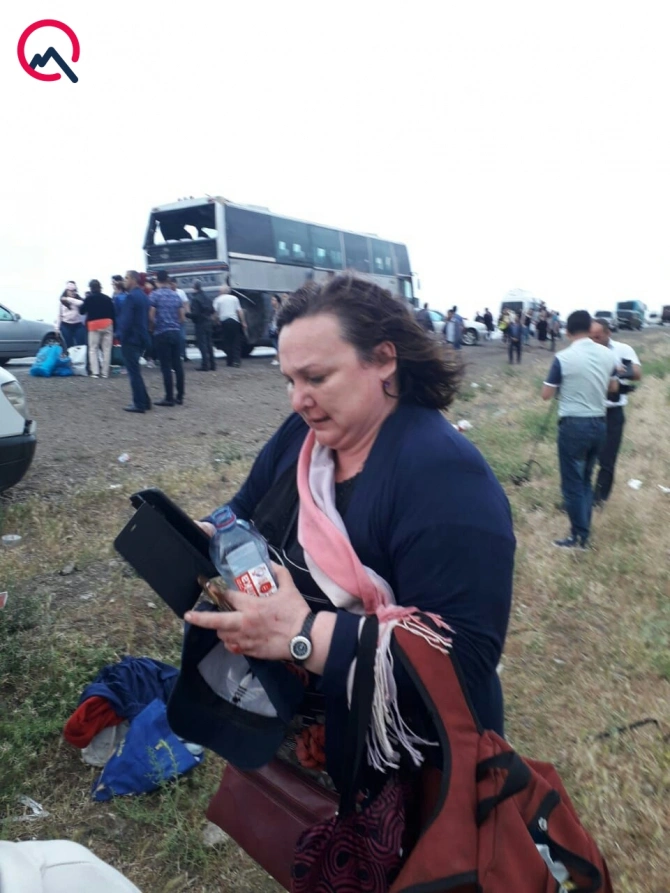 Nabrandan Bakıya gələn 3 avtobus qəzaya uğradı - Yaralılar var (FOTO)