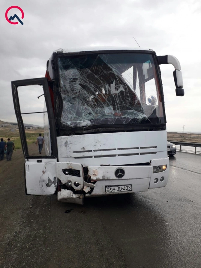 Nabrandan Bakıya gələn 3 avtobus qəzaya uğradı - Yaralılar var (FOTO)