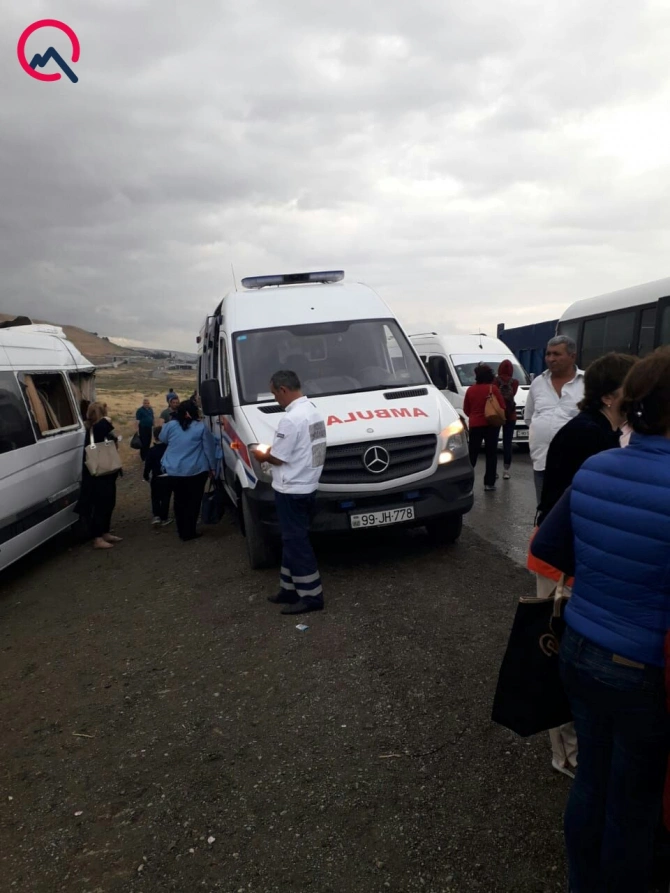 Nabrandan Bakıya gələn 3 avtobus qəzaya uğradı - Yaralılar var (FOTO)