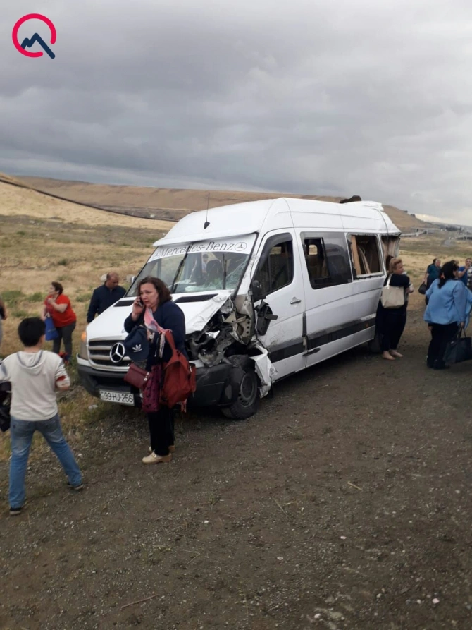 Nabrandan Bakıya gələn 3 avtobus qəzaya uğradı - Yaralılar var (FOTO)
