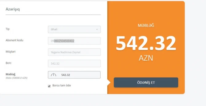 Bakıda bir nəfərin işığa 825 manat borcu yığılıb - “WhatsApp”da kampaniya başladı FOTO
