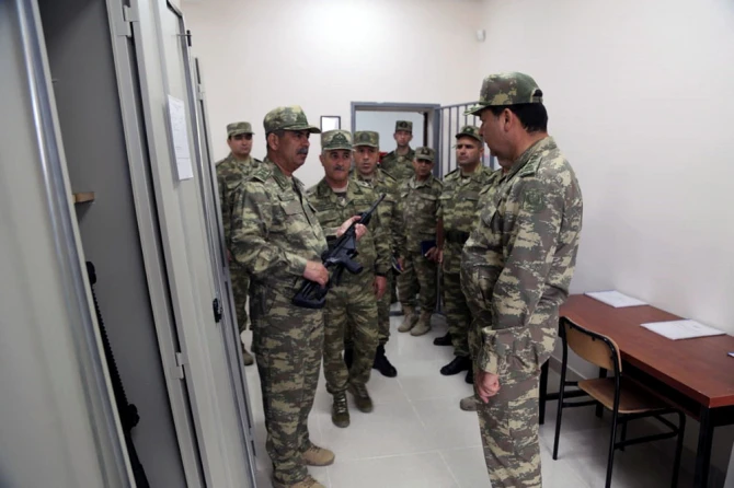 Закир Гасанов открыл воинскую часть ракетных и артиллерийских войск в прифронтовой зоне (фото)