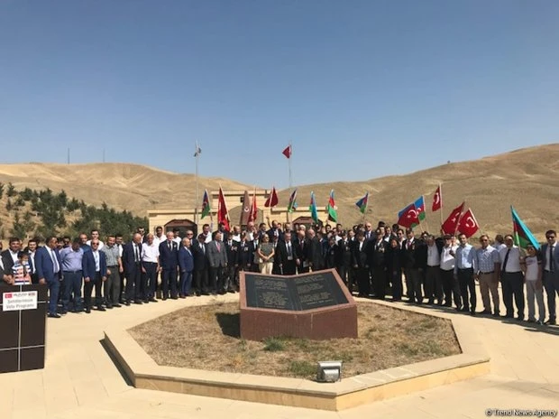 Şamaxıda şəhid türk əsgərinin abidəsinin açılış mərasimi keçirilib - FOTO