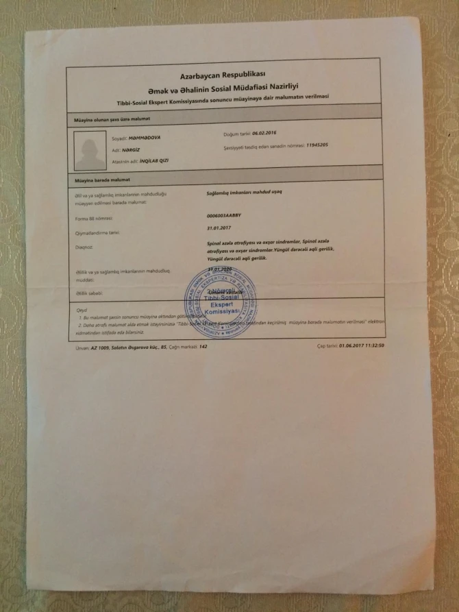 2 yaşlı körpənin xeyirxah insanlara ehtiyacı var – FOTO