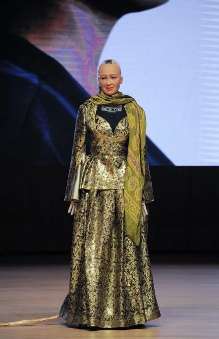 Лейла Алиева пообщалась с роботом Софией - ФОТО