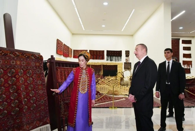 İlham Əliyev Türkmənistana rəsmi səfərə gedib - YENİLƏNİB + FOTO