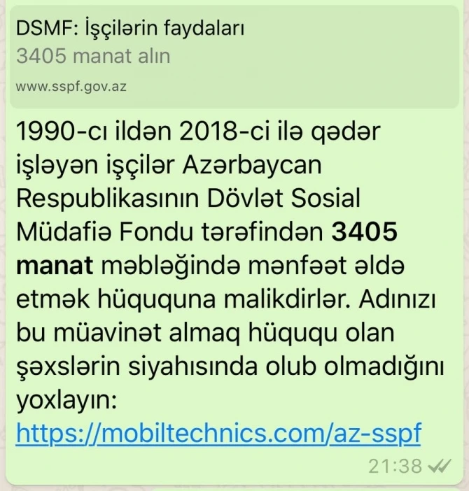 ПРЕДУПРЕЖДЕНИЕ азербайджанским пользователям Whatsapp: 