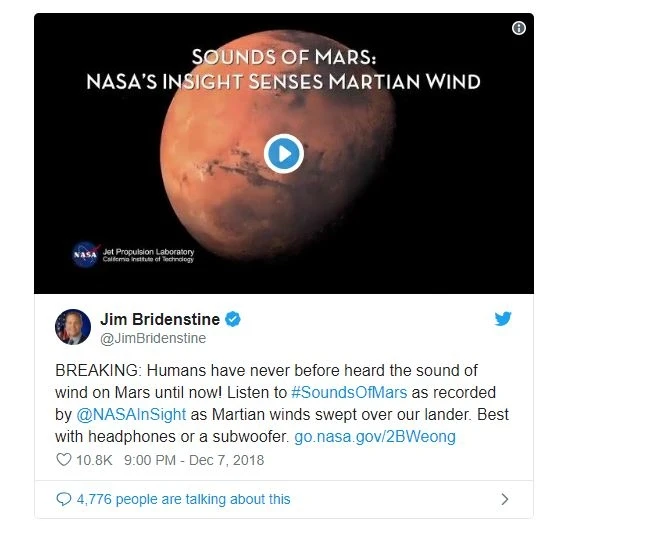 Marsda ilk dəfə küləyin səsini eşidin – FOTO, VİDEO