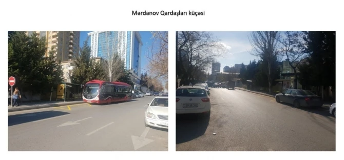 На ряде улиц в Баку перенесены автобусные остановки - ФОТО