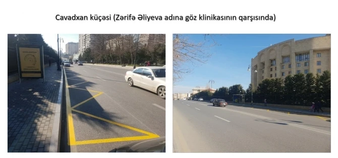 На ряде улиц в Баку перенесены автобусные остановки - ФОТО