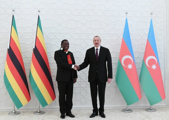 Azərbaycan və Zimbabve prezidentlərinin görüşü olub - FOTOLAR