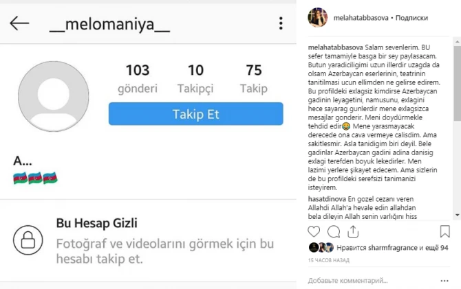 Məlahət Abbasovanı şantaj edirlər - 