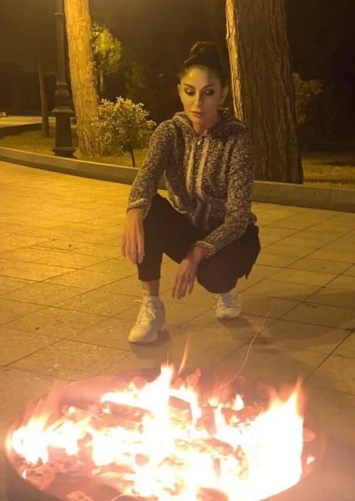 Prezident ailəsi ilə birlikdə Od çərşənbəsini qeyd edib - FOTO