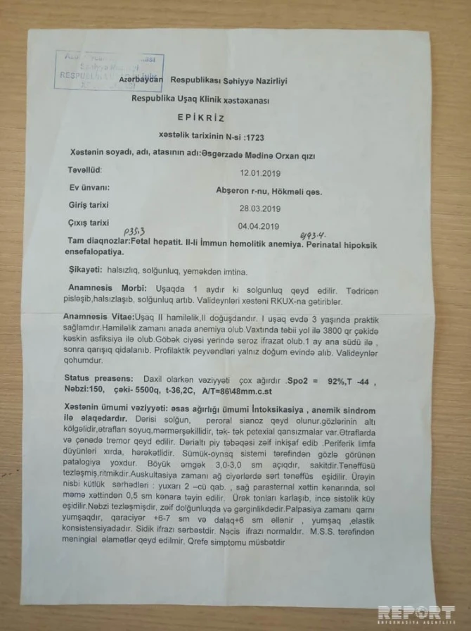 Azərbaycanda həkim 3 aylıq körpəni öldürüb - FOTO
