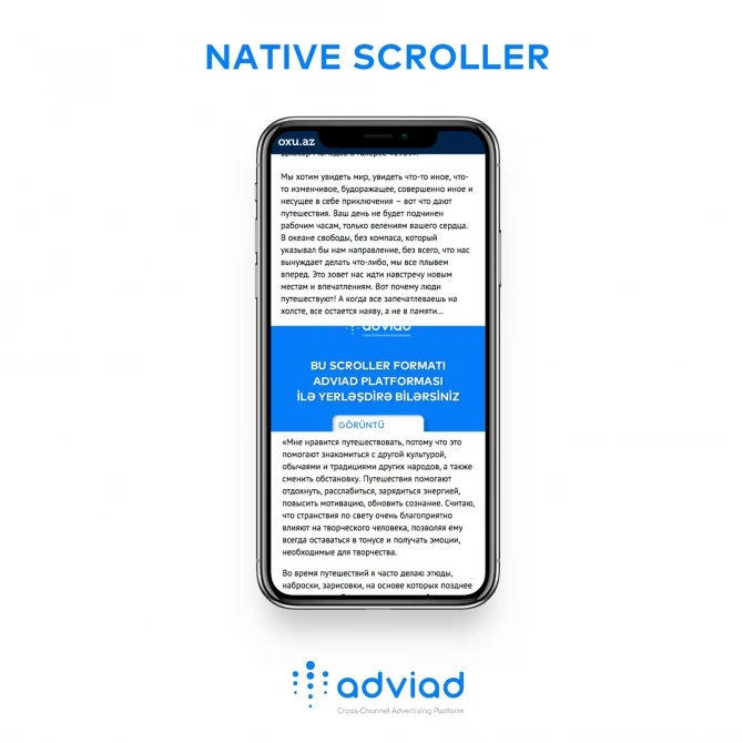 Azərbaycan reklam dünyasında İLK: Digital dünyanın ən yeni trendi Native reklam formatları Adviad platformasında!