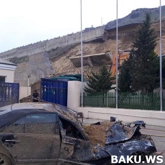 Sürüşmədə torpağın altında qalan maşının SON FOTOLARI