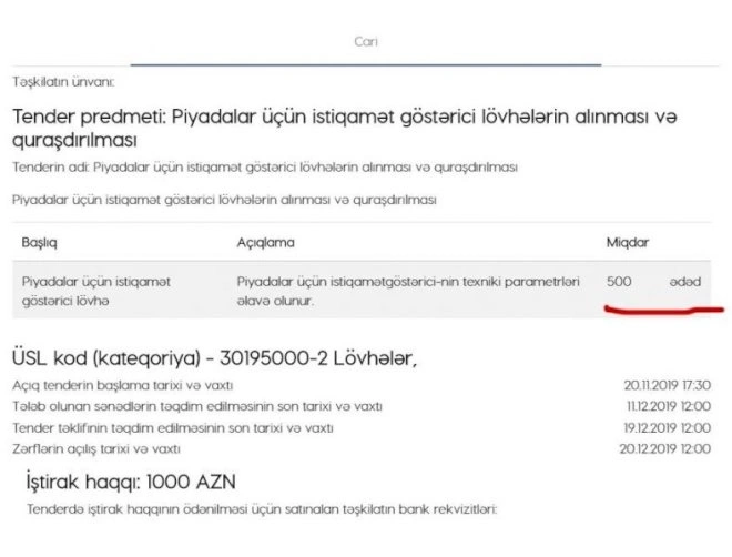 BNA bir yol nişanını 1840 manata rəsmiləşdirib - Fantastik QİYMƏTLƏR