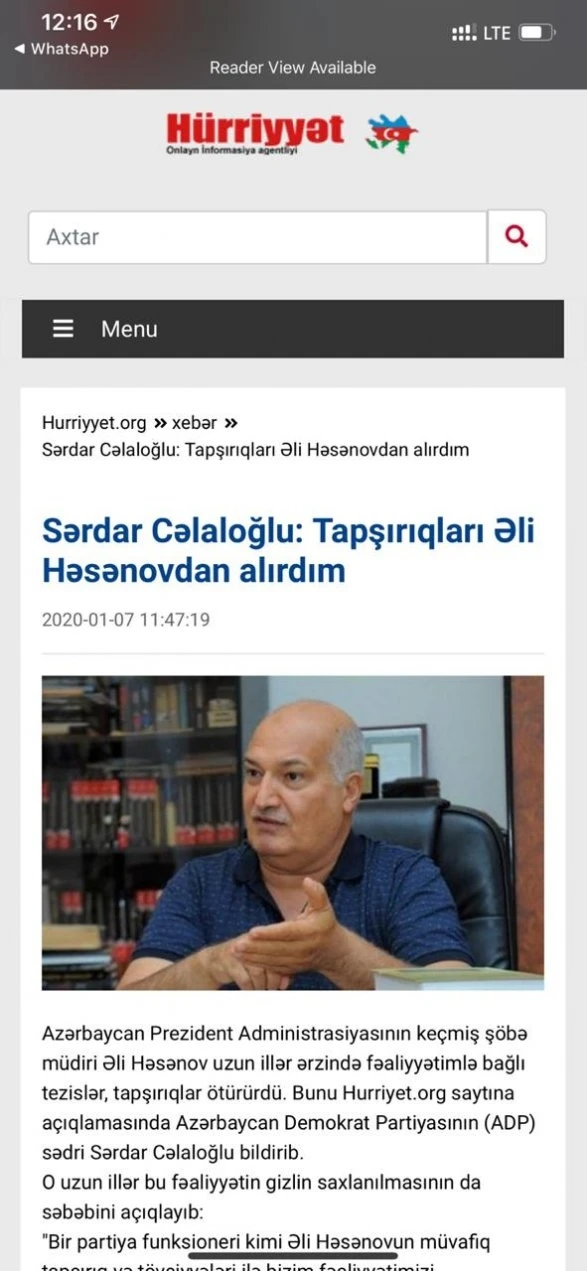 “Əli Həsənovdan tapşırıq, tezislər alırdım” – Sərdar Cəlaloğludan ŞOK açıqlama
