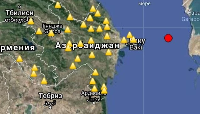 Xəzər dənizində zəlzələ oldu