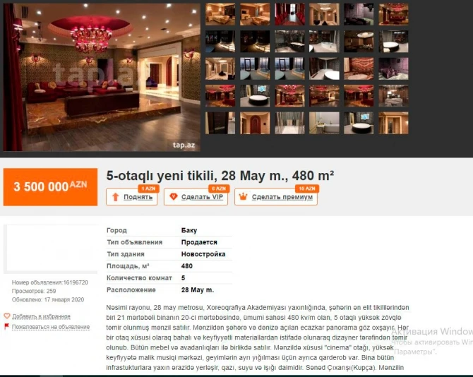 Bakıda satışda olan ən bahalı 10 mənzil - FOTO/QİYMƏT