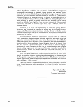 Azərbaycanın Şuşa ilə bağlı müraciəti BMT-nin rəsmi sənədi kimi dərc olundu