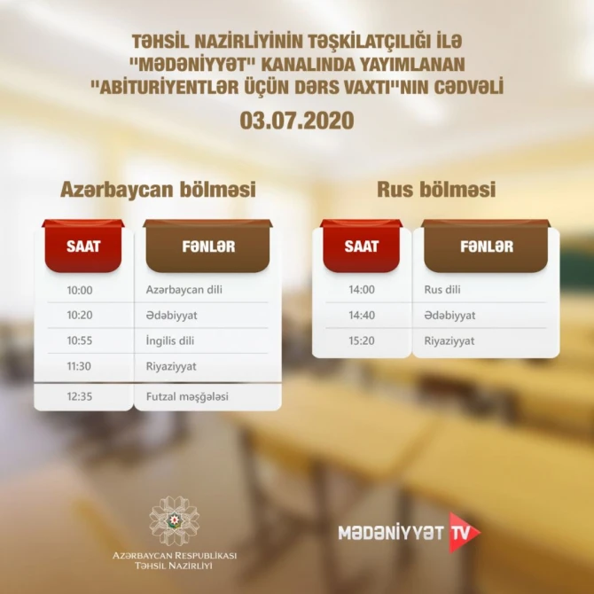 Опубликовано завтрашнее расписание телеуроков для абитуриентов - ФОТО