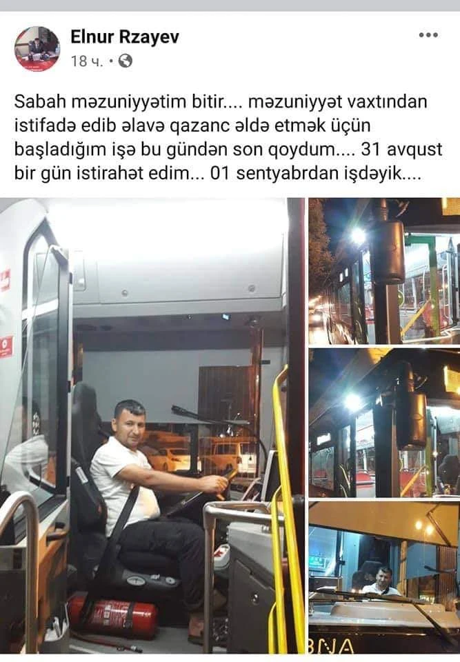 Məktəb direktorunun məzuniyyət vaxtı avtobus sürücüsü işləməsi ilə bağlı RƏSMİ AÇIQLAMA