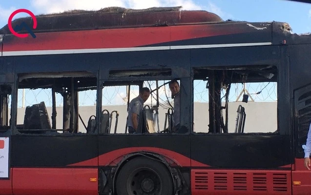 “BakuBus”ın avtobusunda yanğın olub - VİDEO