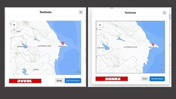 Facebook исправил ошибку в связи с картой Азербайджана - ФОТО