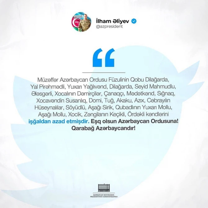 Mehriban Əliyevadan işğaldan azad edilmiş ərazilərimizlə bağlı paylaşım - FOTO