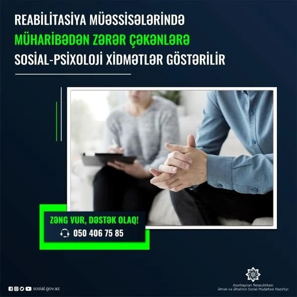 Müharibədən zərər çəkənlərə sosial-psixoloji xidmətlər göstərilir - FOTO