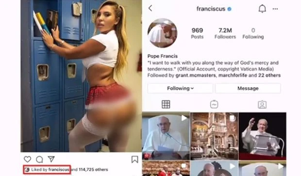Лайк Папы Римского принес Instagram-диве 600 тысяч подписчиков - ФОТО