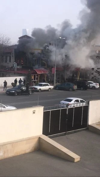Bakıda kafedə yanğın olub - YENİLƏNİB - FOTO