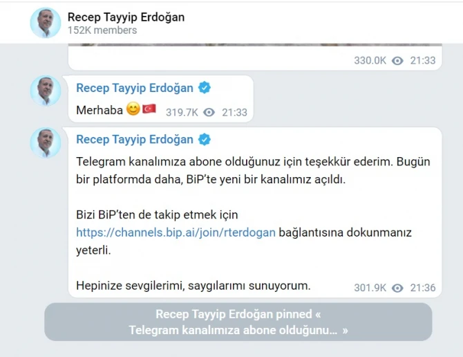 Ərdoğanın yeni açdığı “Telegram” səhifəsində ilk paylaşımı - FOTO
