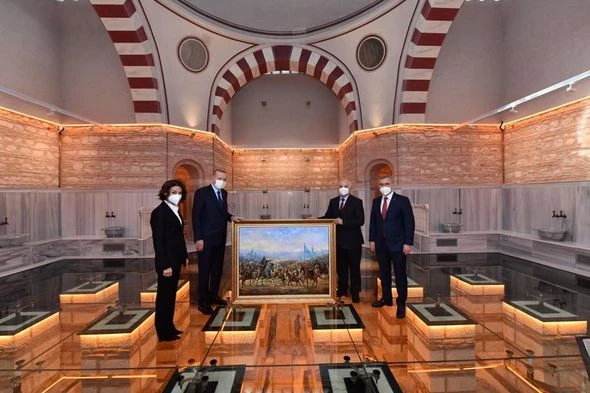 Президенту Турции подарили произведение азербайджанского художника - ФОТО