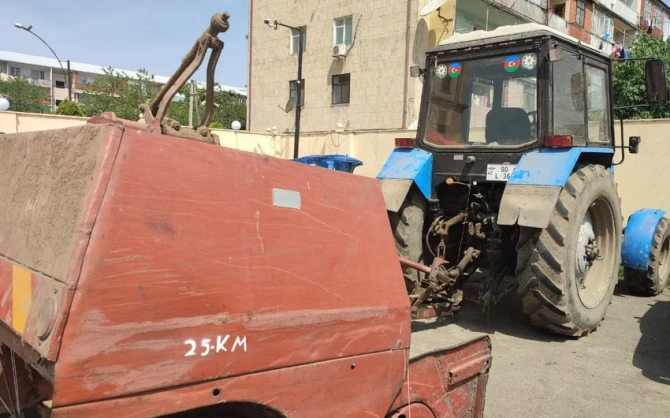 İçkili şəxs traktorla 