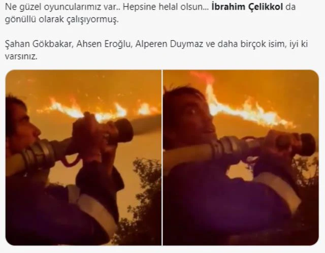 Türkiyəli məşhur aktyor dözməyərək alovun içinə girdi - VİDEO