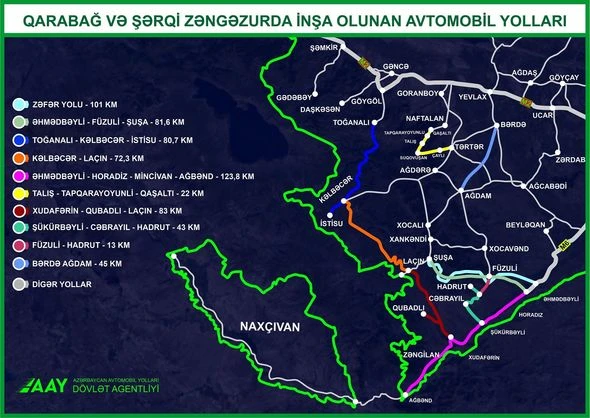 Qarabağda və Şərqi Zəngəzurda neçə kilometr yol inşa edilib? - FOTO
