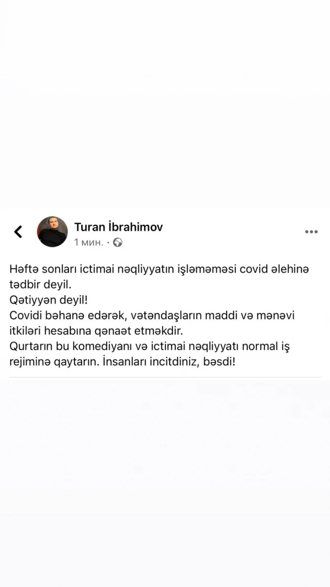 Turan İbrahimovdan etiraz: 