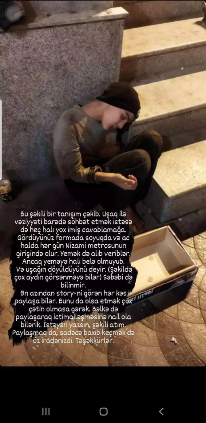 Polis Bakıda dilənən uşağı tapdı: Narkotikdən istifadə edib-etmədiyi məlum oldu - FOTO