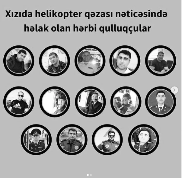 Məşhurlar helikopter qəzasında şəhid olan hərbçilərimizdən yazdılar - FOTO