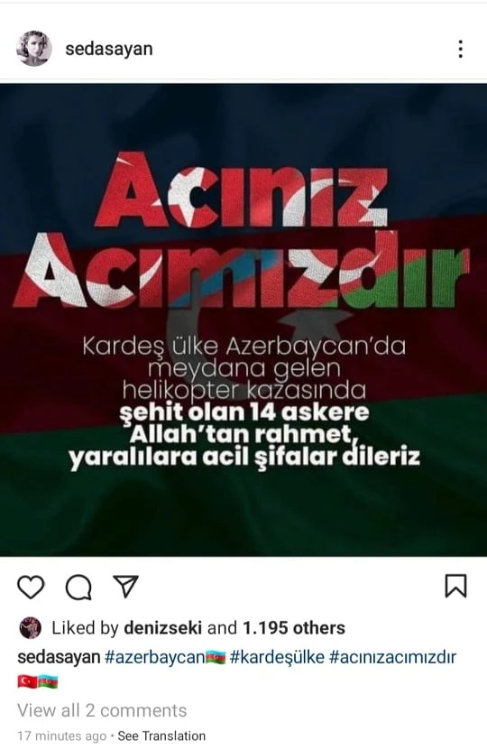 Seda Sayandan Azərbaycana dəstək: 
