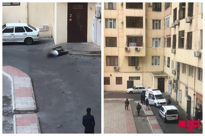 Bakıda kişi 9-cu mərtəbədən özünü atdı - FOTO